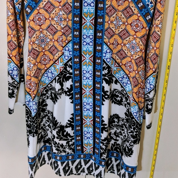 Long Sleeve Printed Midi Dress - Picture 2 of 5